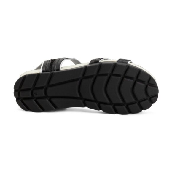 NEW CAMPORT Black/white Made In Portugal Leather Comfort Footbed Sandals 7253s0 - Picture 3 of 4